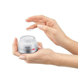 Vichy Liftactiv Supreme UV SPF30 gezichtscrème in een witte pot met roze accenten, close-up van de verpakking
