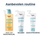 Eucerin AtopiControl bad- en doucheolie in een 400 ml fles, verzacht en kalmeert de huid bij atopische dermatitis.