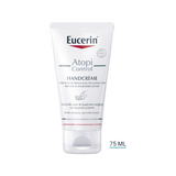 Eucerin AtopiControl handcrème in een tube, verzorgt en kalmeert droge, jeukende handen met atopische dermatitis.