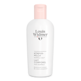 Zachte lichaamsmelk zonder parfum van Louis Widmer, hydraterende verzorging voor de huid, zichtbaar in de fles.
