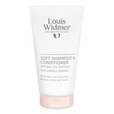 Louis Widmer zachte shampoo en conditioner zonder parfum, lactosevrije reinigende verzorging voor de huid en haar.