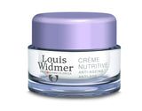 Louis Widmer Nutriderm Nachtcrème Nutritive zonder parfum, zachte nachtverzorging in een pot met crème.