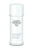 Licht geparfumeerde Louis Widmer antiperspirant crème deodorant in een tube, zichtbaar op de afbeelding.