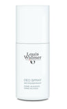 Louis Widmer antiperspirant deodorant spray zonder parfum, sprayflacon met witte verpakking en blauwe details