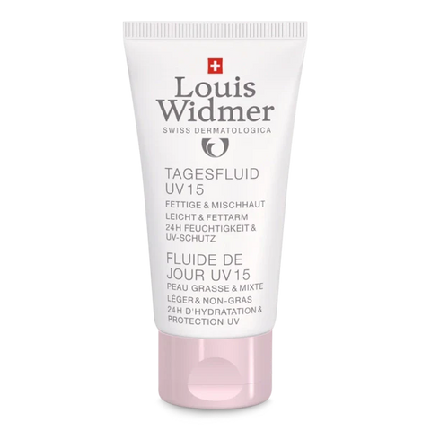Louis Widmer Dag Fluid UV 15 Licht Zonder Parfum - huidproducten.nl