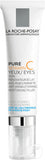 La Roche Posay Redermic LRP Pure Vitamin C oogcrème met vitamine C, zichtbaar in de verpakking en textuur van de crème