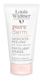 Louis Widmer Purederm gezichtspeeling zonder parfum, zachte exfoliatie voor een frisse huid, zichtbaar in de afbeelding
