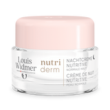 Louis Widmer Nutriderm Nachtcrème Nutritive zonder parfum, zachte nachtverzorging voor de huid, in een pot met crème