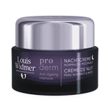 Licht geparfumeerde Louis Widmer Proderm nachtcrème voor anti-ageing, zacht en romig met een gladde textuur.