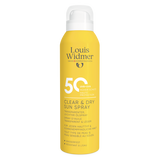 Lichte, geparfumeerde zonnespray van Louis Widmer, SPF 50, voor droge en beschermende zonnebescherming.