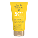 Lichte, geparfumeerde gezicht zonnebescherming van Louis Widmer met SPF 50+ voor anti-aging en UV-bescherming