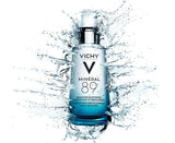 Vichy Mineral 89 fles van 75ml met heldere verpakking en mineraalrijk water, geschikt voor een frisse huidverzorging.