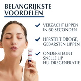 Eucerin Aquaphor SOS Lip Herstel tube met witte dop en roze label, geschikt voor snel lipherstel en verzorging.